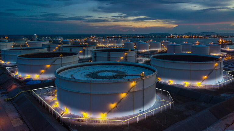 Aerial,View,Oil,Storage,Tank,Terminal,And,Tanker,,Petrol,Industrial